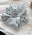 Hellblau kariertes Gingham Haargummi mit Oulifang-Logo für elegante Dutt-Frisuren - 2# Blau Weiß Kleines Gingham Stil