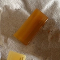 Mini acetate baguette hair clip in translucent amber orange with gold letter logo - 1# Tortoiseshell Rectangle Hair Clip