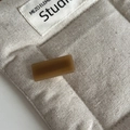 Macro detail of a mini amber acetate hair clip on a textured linen background - 4# Coffee Rectangle Hair Clip