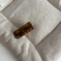 Close-up of a tortoiseshell acetate hair clip on a natural linen fabric background - 6# Tortoiseshell Blue Rectangle Hair Clip