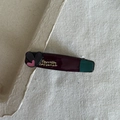 French vintage acetate hair clip with contrast heart design and gold lettering - Coffee Gradient With Heart