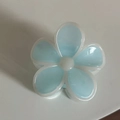 Sweet jelly-colored blue and white flower hair claw clip with matte resin texture - White Edge Blue Flower