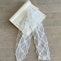 Elegante girocollo in pizzo bianco e fascia per capelli su sfondo di libro d'epoca - Rete a Catene Bianche (5#)