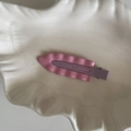 Pink and purple wavy metal hair clip on a white shell tray for minimalist styling - Wavy Edge Hair Clip / Pink Wave Purple