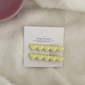 Sweet yellow heart-shaped hair clips set of two pieces on a white display card - Yellow Heart Hair Clip