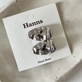 Handmade silver oval stud earrings with textured water ripple surface on card - Silver Ellipse Textured Clip