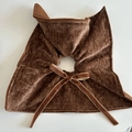 Braunes Samt-Haargummi mit Schleife im Retro-Stil und hochwertiger Textur für Damen - Kaffee Schleife Scrunchie