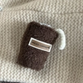 Cute coffee cup plush hair clip with iced coffee leather tag and soft brown texture - 8# Coffee Cup Straw Hair Clip