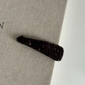 Elegant tweed triangular hair clip in plum and black weave on textured background - Triangle Style (2# Long Triangle Hair Clip)