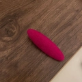 Fermaglio per capelli minimalista in tessuto a quadretti grigio color rosa magenta - 10# Fermaglio per Capelli Ovale in Lana Rosso Rosa