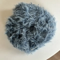 Oversized plush blue scrunchie made of soft faux fur for women winter hair accessory - Light Blue Plush