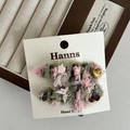Σετ κλιπ μαλλιών μοχέρ κεράσι σε ροζ και πράσινο με χρυσό μενταγιόν καρδιά - Ροζ Πράσινο Λούτρινο Κλιπ Χρυσή Καρδιά