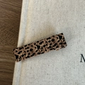 Vintage leopard print rectangular hair clip with a classic tortoise shell pattern finish - Leopard Print Square Clip