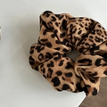 Elastico per capelli vintage con stampa leopardata in tessuto elastico per coda di cavallo - 4# Piccolo Leopardato Caffè
