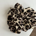 Vintage leopard print scrunchie with high elasticity for durable ponytail styling - 3# Small Grey Leopard