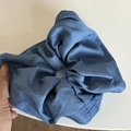 Elastico per capelli scrunchie blu denim in tessuto morbido con eleganti pieghe a balze - Denim Chiaro (5#)