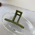 Grande molletta per capelli rettangolare verde scuro in stile francese per capelli eleganti - Barra Diritta (11#) / Verde