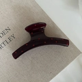 French style dark purple hair claw clip with red polka dots in a glossy finish - Red Polka Dot Hanger Style