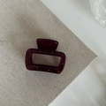 French vintage style burgundy translucent hair claw clip with red polka dots decor - Red Polka Dot Small Square Style