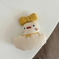 Süße Plüsch-Ente Kette mit gelber Schleife und Stickerei für herbstliche Pullover - Off-White Stoff Ente Anhänger (14#)