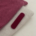 Elegant wine red fabric hair clip on soft knitwear for autumn and winter hairstyles - Rose Red Flocked Long Square Snap Clip