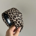 Brede haarband met luipaardprint en antislip tanden voor dames haaraccessoires - Donkere Luipaardprint Brede Hoofdband