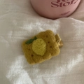 Barrette à cheveux en feutre de laine pour femme avec design biscuit jaune mignon - Pince à Cheveux Citron Jaune (20)