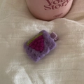 Barrette en feutre de laine violette avec motif raisin et pince crocodile - Pince à Cheveux Raisin Violet (23)