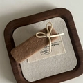 Fermaglio rettangolare in feltro marrone con fiocco in corda beige in stile foresta - 6# Fermaglio Capelli / Fermaglio per Capelli Cachi Con Fiocco