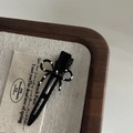 Fermaglio per capelli vintage con fiocco a pois neri in una scatola di legno - 1# Clip a Becco d'Anatra Nera Grande Fiocco Nero