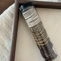 Set de gomas para el pelo Morandi tonos tierra en un tubo de almacenamiento transparente - 1# Tubo Largo Tejido Espiral Goma de Pelo Té con Leche