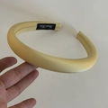 Elegant thick yellow satin headband with soft silky sheen and minimalist design - Thickened Wide Headband / Yellow