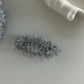 Handmade silver silk textured hair clip with a brushed metallic finish for elegant styling - #4 Silver Furry Hair Clip