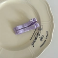 Barrettes à cheveux vintage violettes à pois avec strass sur assiette céramique - Style Nœud à Pois / Violet