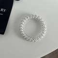 Elastico per capelli a spirale stile cavo telefonico con pois neri e bianchi per ragazze - Stile a Piccoli Pois Bianchi