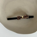 Fermaglio per capelli con fiocco leopardato e fibbia dorata su piatto di ceramica, stile moderno - Clip A Becco D'Anatra Con Fiocco Leopardato (2#豹纹蝴蝶结鸭嘴夹)