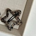 Sternförmige Haarspange mit klassischem Leopardenmuster auf einer Metall-BB-Clip-Basis - 3# Kaffee Leoparden Stern Haarklammer
