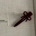 Zoete bordeauxrode fluwelen strik haarclip met vintage gevlokte textuur voor dames en meisjes - Bourgondië Haarclip (2#植绒酒红发夹)