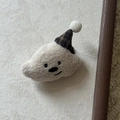 Pince à cheveux nuage en peluche faite main avec un chapeau de fête à carreaux - Pince à Cheveux Nuage Blanc avec Chapeau (1#)