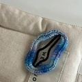 Vue détaillée de la texture du crochet dégradé bleu et blanc sur une barrette en métal - 5# Bleu Nuage