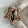 Pince à cheveux étoile tricotée pour filles avec textures de laine sur fond de toile de jute - 10# Rouge & Blanc Étoile