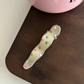 Fermaglio per capelli ondulato in metallo argento con pois colorati per ragazze - Argento Lungo Ondulato Con Pois