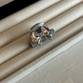 Molla per capelli con fiocco argento e trama in marmo grigio su scatola di velluto - 6# Marmo Grigio Con Fiocco Largo Argento