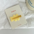 Detail view of yellow cloud-shaped resin hair clip on a handmade display card - 5# Yellow Bear Hair Clip