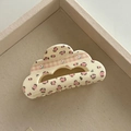 Cream cloud hair claw clip with pink leopard print and floral pattern detailing - Pink Leopard Cloud Style (11#)