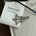 Silver star hair clip with colorful polka dots and cute duckbill clasp for women - Silver Star With Colorful Dots