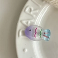 Cute jelly purple gradient fish hair clip in translucent resin on a ceramic plate - 5# Purple Blue Gradient Fish Clip