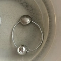 Minimalistisches silbernes Haargummi mit Smiley-Anhänger und polierter Metallkugel - 2# Matte Smiley Silberkugel Haargummi
