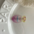 Macro shot of jelly colored fish hair clip with purple and pink gradient resin texture - 3# Rose Red Yellow Gradient Fish Clip