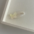 Pasador de pelo ovalado con mariposa 3D en resina crema, hecho a mano estilo francés - Mariposa Blanca (2#)
